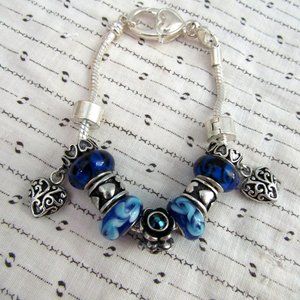 Markdown!! Glass Bead Silver Bracelet